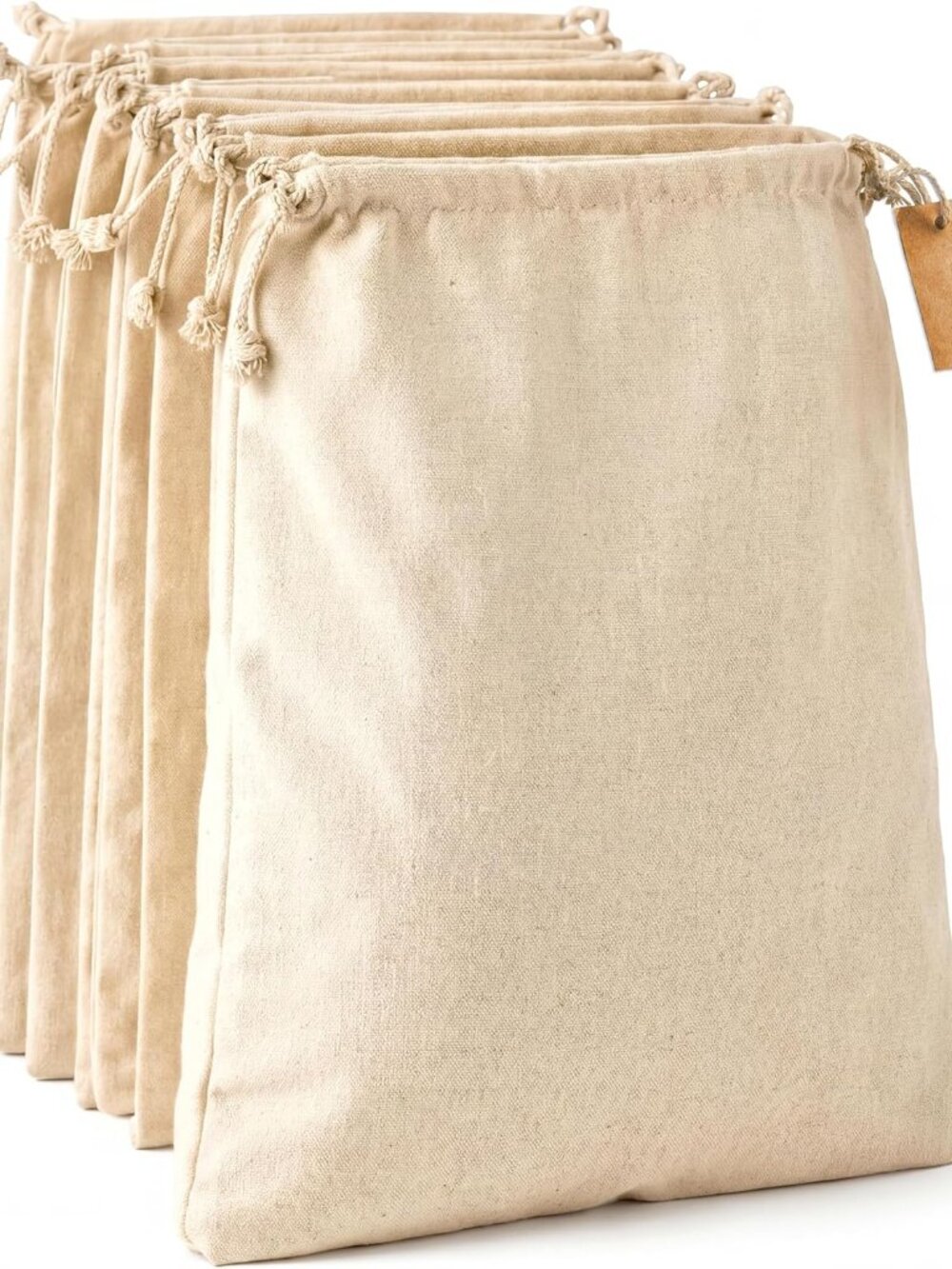 Cotton Storage Bags – X-Large 14x17 Inch 6-Pack – Reusable Muslin Bags with Draw